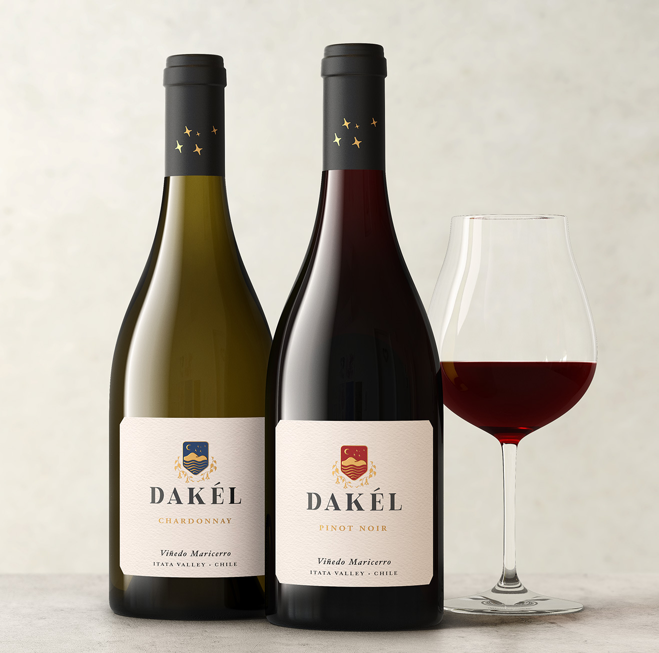 Two bottles of DAKÉL Wine